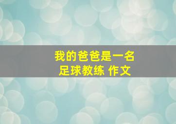 我的爸爸是一名足球教练 作文